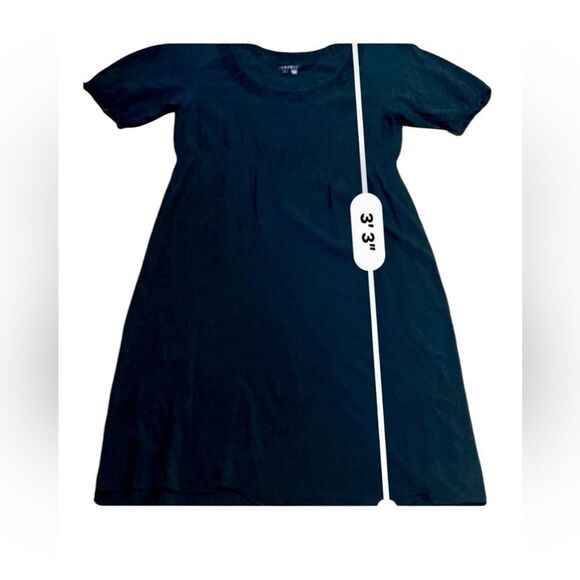 Theory Boho Black Ribbed Midi Sundress with Puff Sleeves size Large - Picture 6 of 6